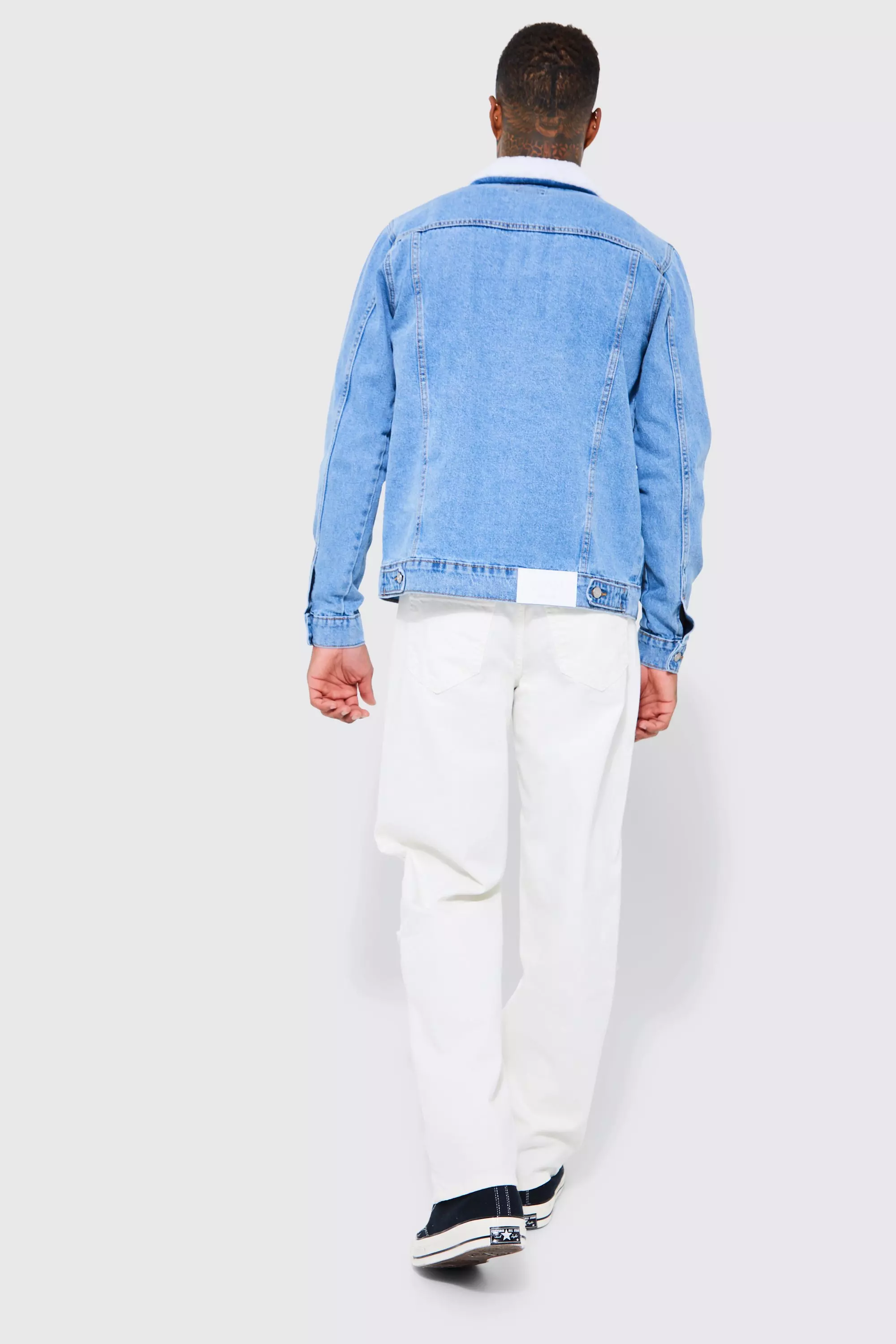 Veste en jean peau de online mouton